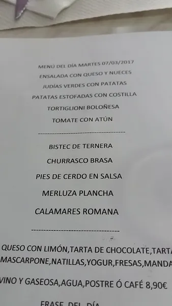 menu 0 of La Cuineta de l'Angelina