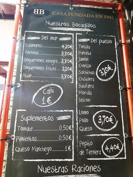 menu 0 of Los Bocadillos