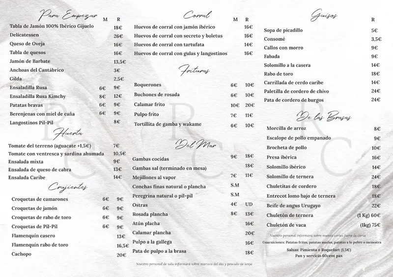 menu 0 of Restaurante Caribe