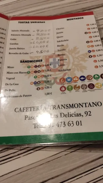 menu 2 of Cafeteria Transmontano