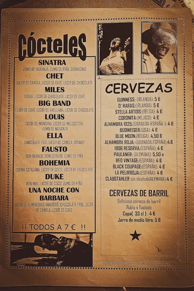 menu 1 of Bohemia Jazz Café