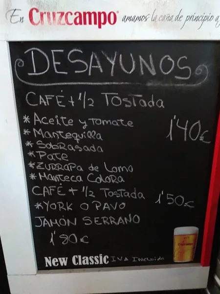 menu 0 of Cafetería New Classic