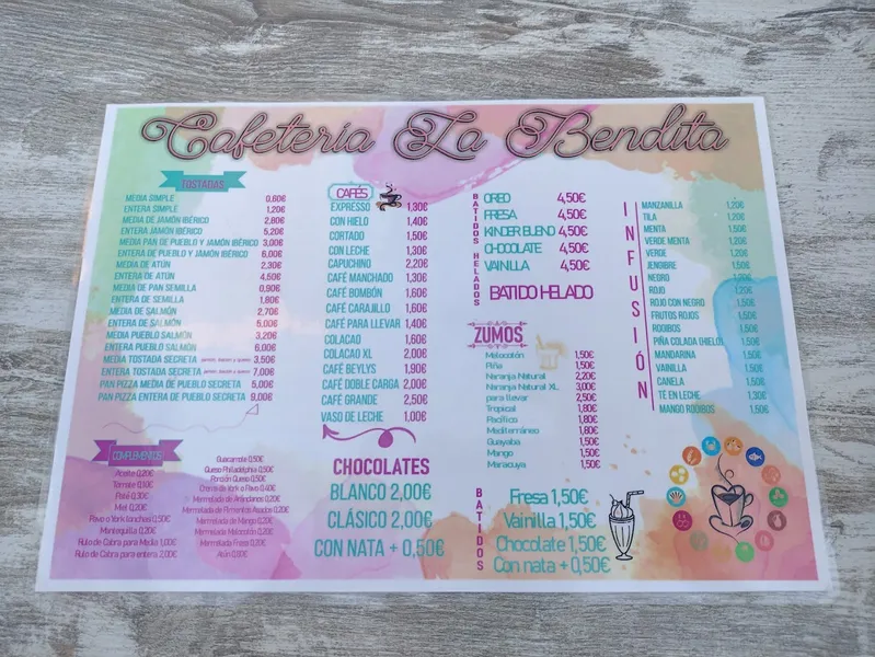 menu 0 of la bendita