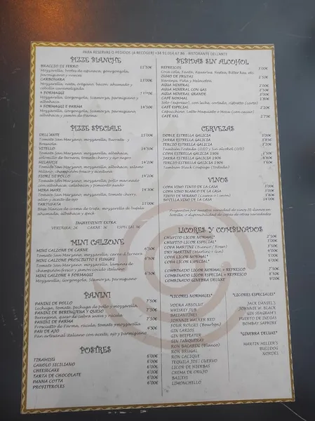 menu 1 of Ristorante Dell'Ante