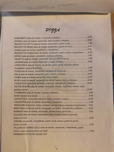 menu 1 of Ristorante Pizzeria La Tana Del Lupo