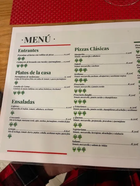 menu 2 of Arte In Farina