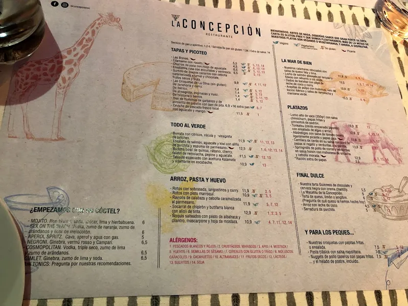 menu 0 of La Concepcion