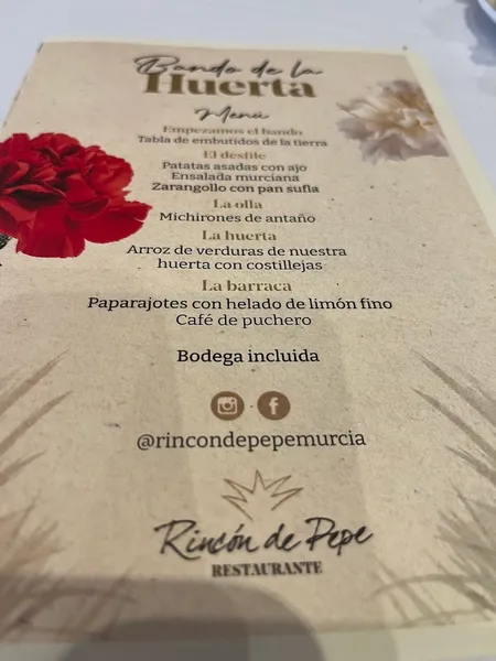 menu 0 of Restaurante Rincón de Pepe