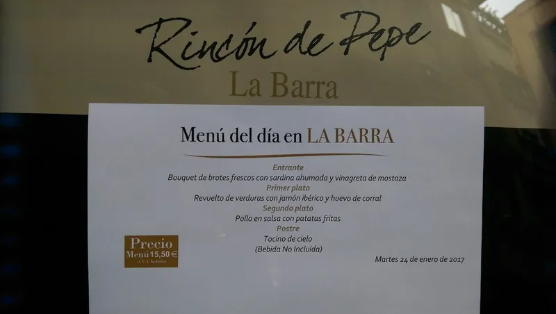 menu 2 of Restaurante Rincón de Pepe