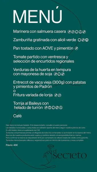 menu 1 of El Secreto
