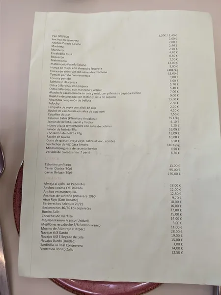 menu 0 of El Pasaje de Zabalburu