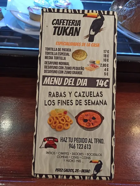 menu 2 of Cafetería tukan