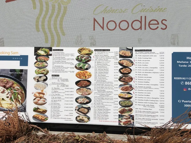 menu 2 of Cooking Sam