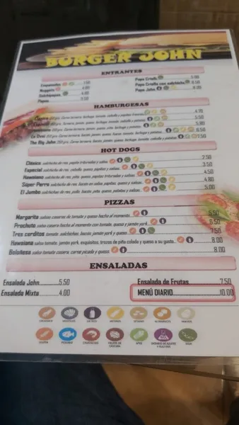 menu 0 of Burger john
