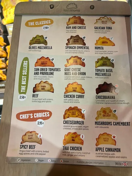 menu 1 of Las Muns