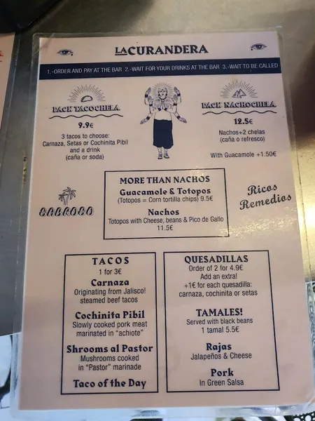 menu 1 of La Curandera Barceloneta