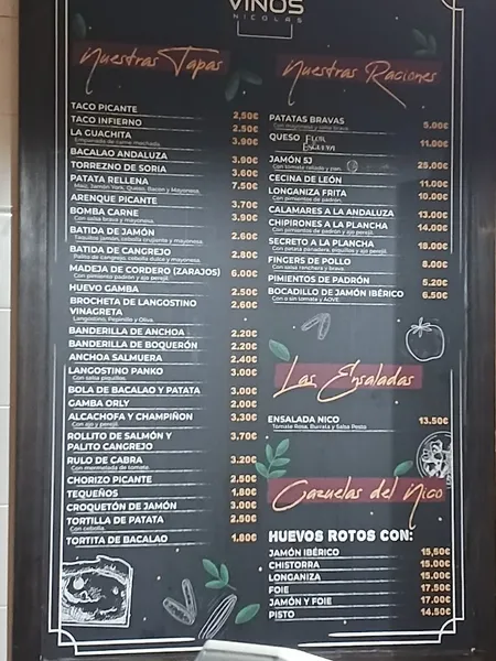menu 0 of Taberna Doña Casta