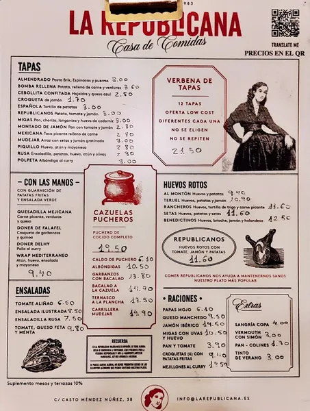menu 0 of La Republicana