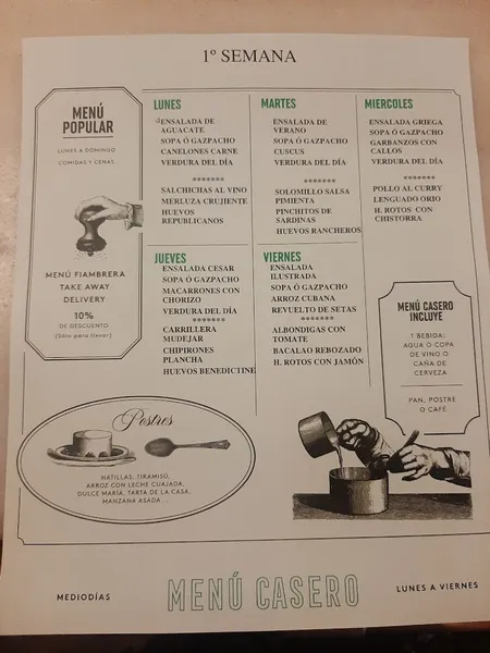 menu 1 of La Republicana