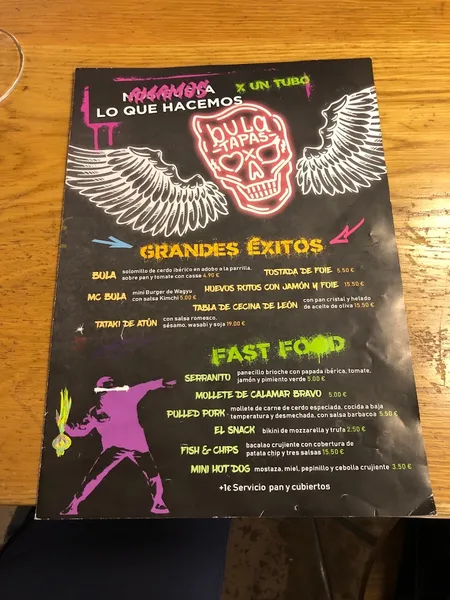 menu 2 of Bula del Tubo