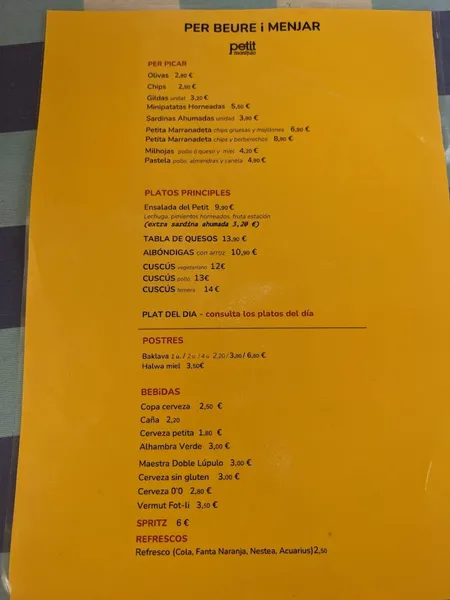 menu 0 of Petit Montjuïc