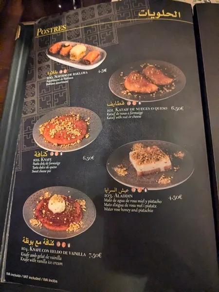 menu 2 of Aladdin Restaurante