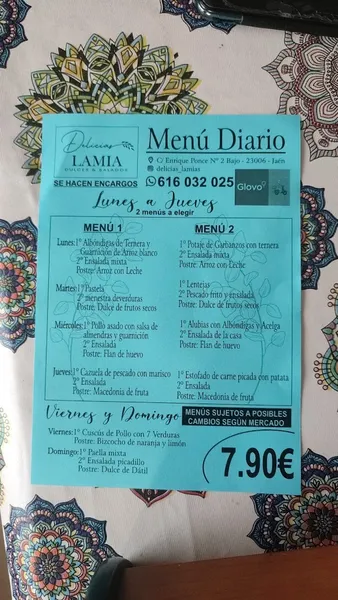 menu 0 of Delicias Lamia