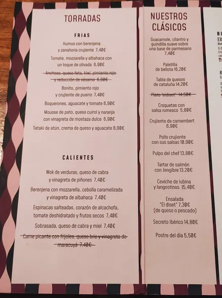 menu 1 of ELDISET