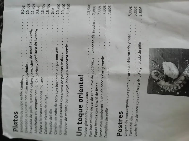 menu 0 of Cervecería Tapería Camborio