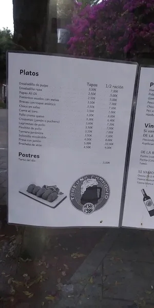 menu 2 of Cervecería Tapería Camborio