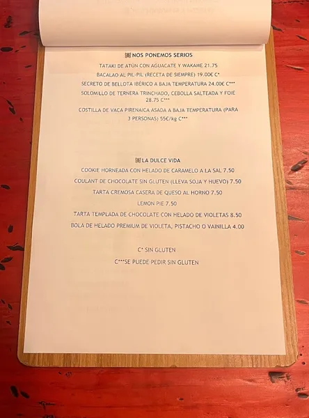 menu 1 of Restaurante El Nuevo Zaguán