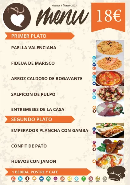 menu 0 of Restaurante Tevar SL