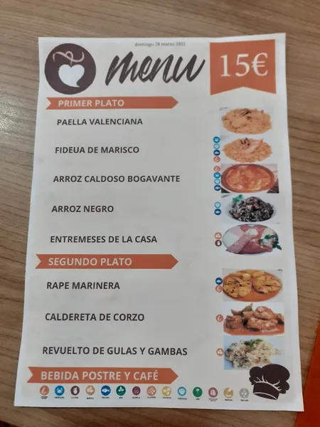 menu 1 of Restaurante Tevar SL