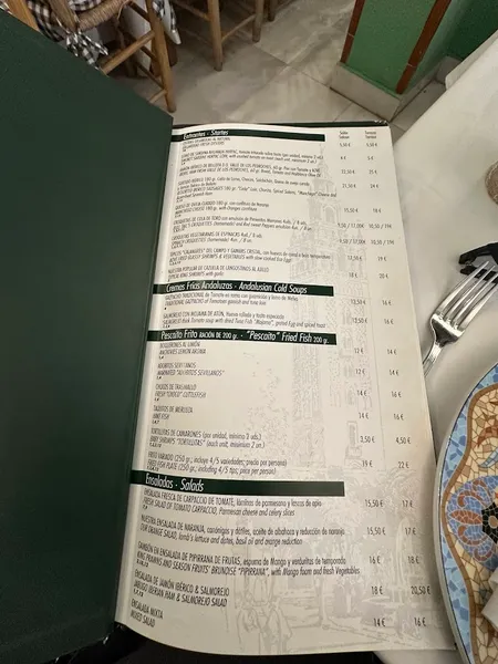 menu 2 of Restaurante El Giraldillo Sevilla