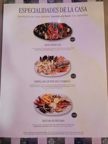 menu 1 of Tapa Tapa Xiringuito