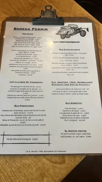 menu 0 of Bodega Fermin