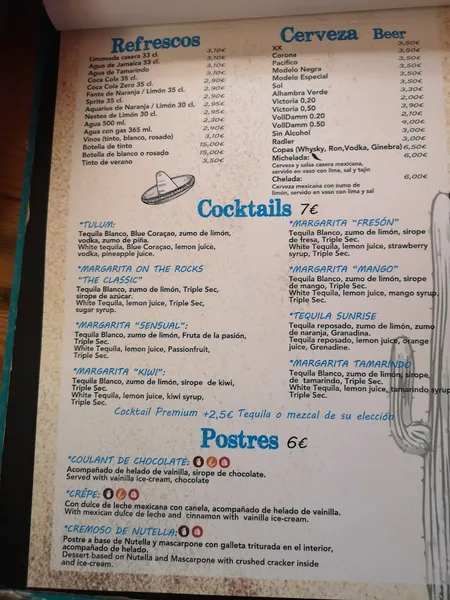 menu 1 of Restaurante Mexicano Tulum