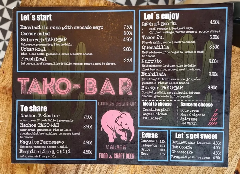 menu 0 of Little Delirium Tako Bar