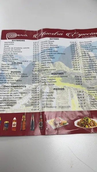 menu 1 of Comida Latina bar Paraíso De Los Amigos