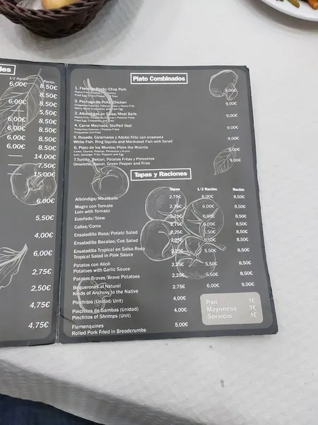 menu 1 of Cafetería Plata