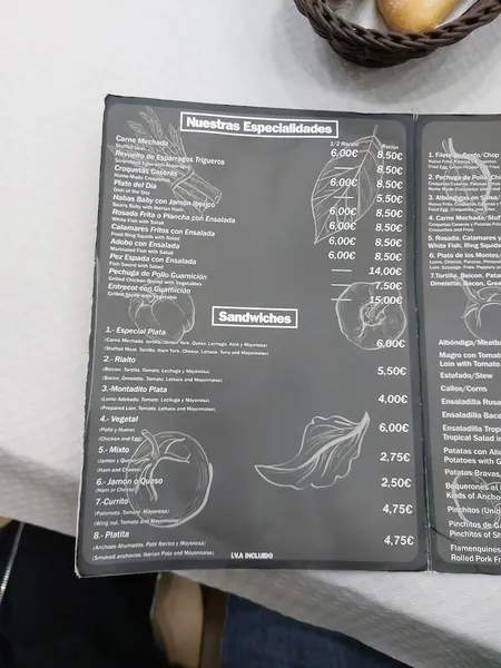 menu 2 of Cafetería Plata