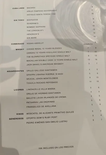menu 2 of Elche Restaurant