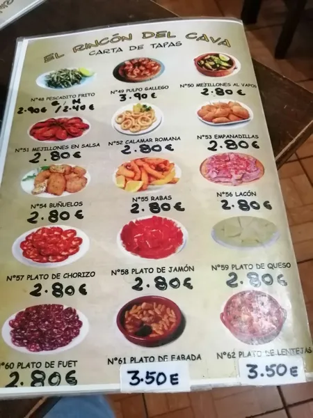 menu 2 of El Rincón del Cava