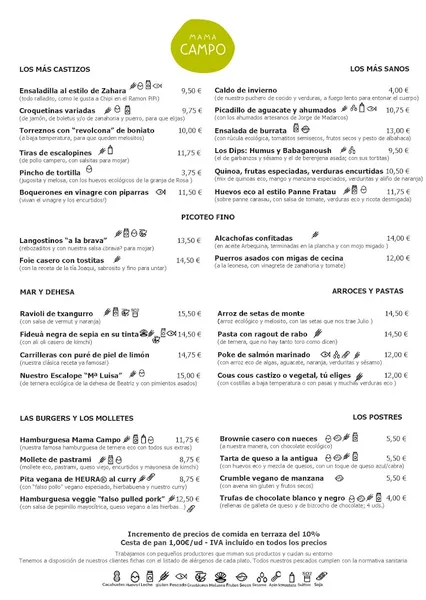 menu 0 of Mama Campo