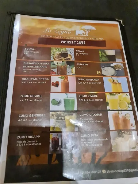 menu 0 of La Zeyna Restaurante