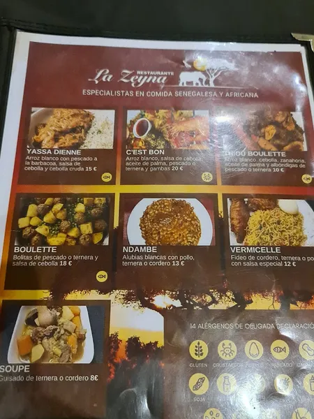 menu 1 of La Zeyna Restaurante