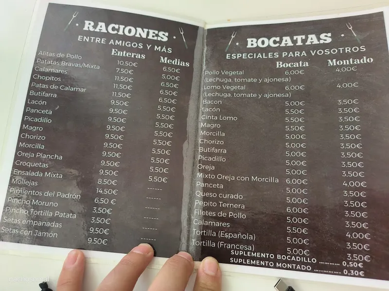 menu 0 of Bar Soportal