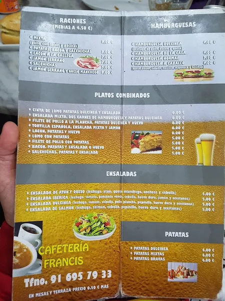 menu 2 of Bar Francis