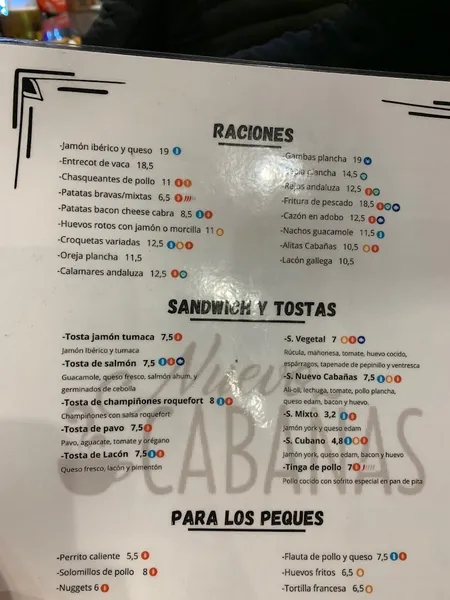 menu 0 of CAFETERÍA NUEVO CABAÑAS