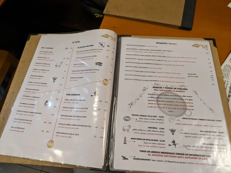 menu 2 of Xorús